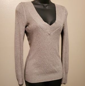 Beige Express Classic V-Neck Sweater